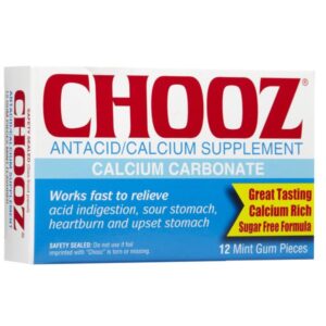 Chooz Antiacid/Calcium Supplement 12 Mint Gum Pcs